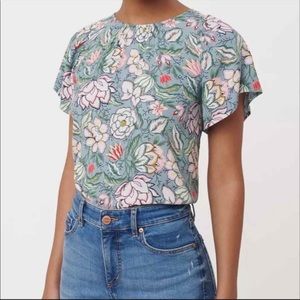 Sold - LOFT Petite Floral Blouse - button back - Petite Small SP